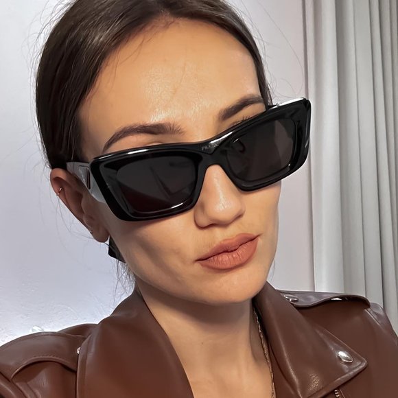 NEW PRADA PR13ZS 1AB5S0 WOMEN PRADA SUNGLASSES PRADA SPR 13Z BLACK PR 13SZ - Picture 5 of 11